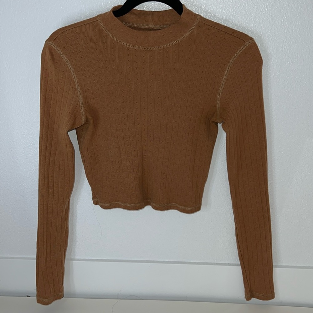 Brown long sleeve floral pattern